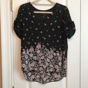 Floral Short-Sleeve Woven Top